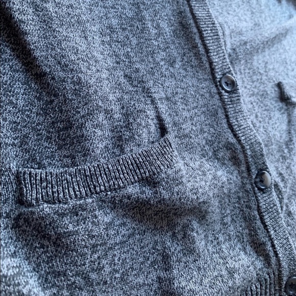District Made Heather Cardigan Sweater with Pockets Gray White Button Down - Picture 7 of 9